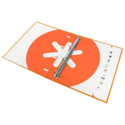 Carpeta con recambio antartik a4 cuadro 5mm forrada 4 anillas 25mm redondas color mostaza