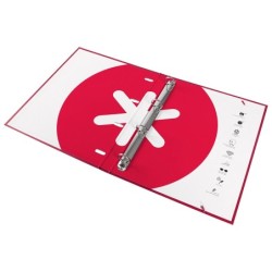 Carpeta con recambio antartik a4 cuadro 5mm forrada 4 anillas 25mm redondas color frambuesa