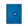 Carpeta con recambio antartik a4 cuadro 5mm forrada 4 anillas 25mm redondas color azul marino