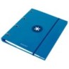Carpeta con recambio antartik a4 cuadro 5mm forrada 4 anillas 25mm redondas color azul marino