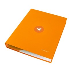 Carpeta antartik a4 forrada 4 anillas 25 mm redondas color mostaza