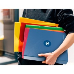 Carpeta antartik a4 forrada 4 anillas 25 mm redondas color azul oscuro