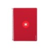 Cuaderno espiral a4 antartik tapa dura 80h 90gr cuadro 4mm con margen color frambuesa