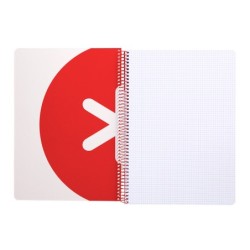 Cuaderno espiral a4 antartik tapa dura 80h 90gr cuadro 4mm con margen color frambuesa