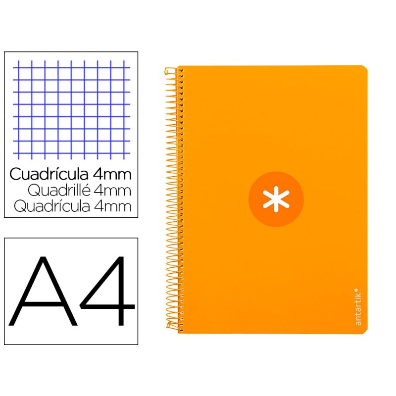 Cuaderno espiral a4 antartik tapa dura 80h 90gr cuadro 4mm con margen color mostaza Cuaderno espiral a4 antartik tapa dura 80h 90gr cuadro 4mm con margen color mostaza