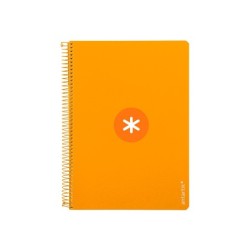 Cuaderno espiral a4 antartik tapa dura 80h 90gr cuadro 4mm con margen color mostaza