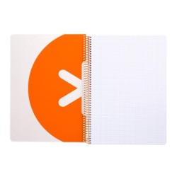 Cuaderno espiral a4 antartik tapa dura 80h 90gr cuadro 4mm con margen color mostaza