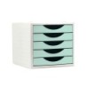 Fichero cajones de sobremesa archivo 2000 5 cajones color verde pastel 270x340x260 mm