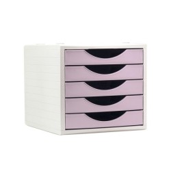 Fichero cajones de sobremesa archivo 2000 5 cajones color rosa pastel 270x340x260 mm