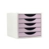 Fichero cajones de sobremesa archivo 2000 5 cajones color rosa pastel 270x340x260 mm