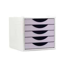 Fichero cajones de sobremesa archivo 2000 5 cajones color lavanda pastel 270x340x260 mm