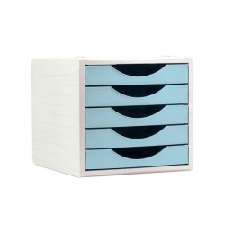 Fichero cajones de sobremesa archivo 2000 5 cajones color azul pastel 270x340x260 mm