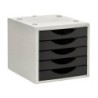 Fichero cajones de sobremesa archivo 2000 5 cajones color negro opaco 270x340x260 mm