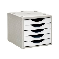 Fichero cajones de sobremesa archivo 2000 5 cajones color blanco opaco 270x340x260 mm