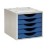 Fichero cajones de sobremesa archivo 2000 5 cajones color azul opaco 270x340x260 mm