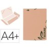 Carpeta liderpapel gomas din a4 3 solapas ecouse cartulina 400 g/m2 color kraft marron
