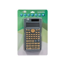 Calculadora liderpapel cientifica xf34 12 digitos 240 funciones con tapa solar y pilas color gris 156x85x20