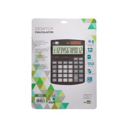 Calculadora liderpapel sobremesa xf27 12 digitos tasas solar y pilas color negro 155x115x25 mm