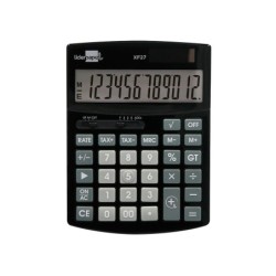 Calculadora liderpapel sobremesa xf27 12 digitos tasas solar y pilas color negro 155x115x25 mm