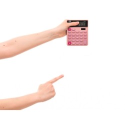 Calculadora liderpapel sobremesa xf23 10 digitos solar y pilas color rosa 127x105x24 mm
