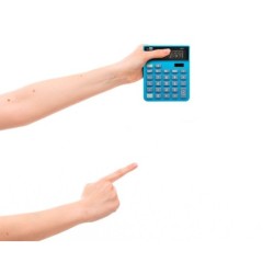 Calculadora liderpapel sobremesa xf21 10 digitos solar y pilas color azul 127x105x24 mm