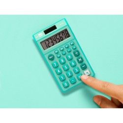 Calculadora liderpapel bolsillo xf13 8 digitos solar y pilas color verde 115x65x8 mm