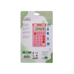 Calculadora liderpapel bolsillo xf12 8 digitos solar y pilas color rosa 115x65x8 mm