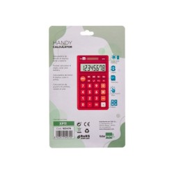 Calculadora liderpapel bolsillo xf11 8 digitos solar y pilas color rojo 115x65x8 mm