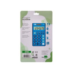 Calculadora liderpapel bolsillo xf09 8 digitos solar y pilas color azul 115x65x8 mm