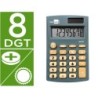 Calculadora liderpapel bolsillo xf07 8 digitos solar y pilas color gris 98x62x8 mm