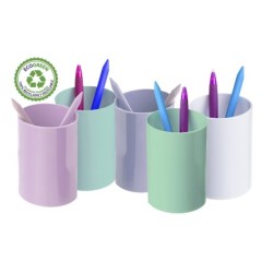Cubilete portalapices archivo 2000 blanco pastel opaco plastico 100% reciclado diametro 75 mm alto 105 mm