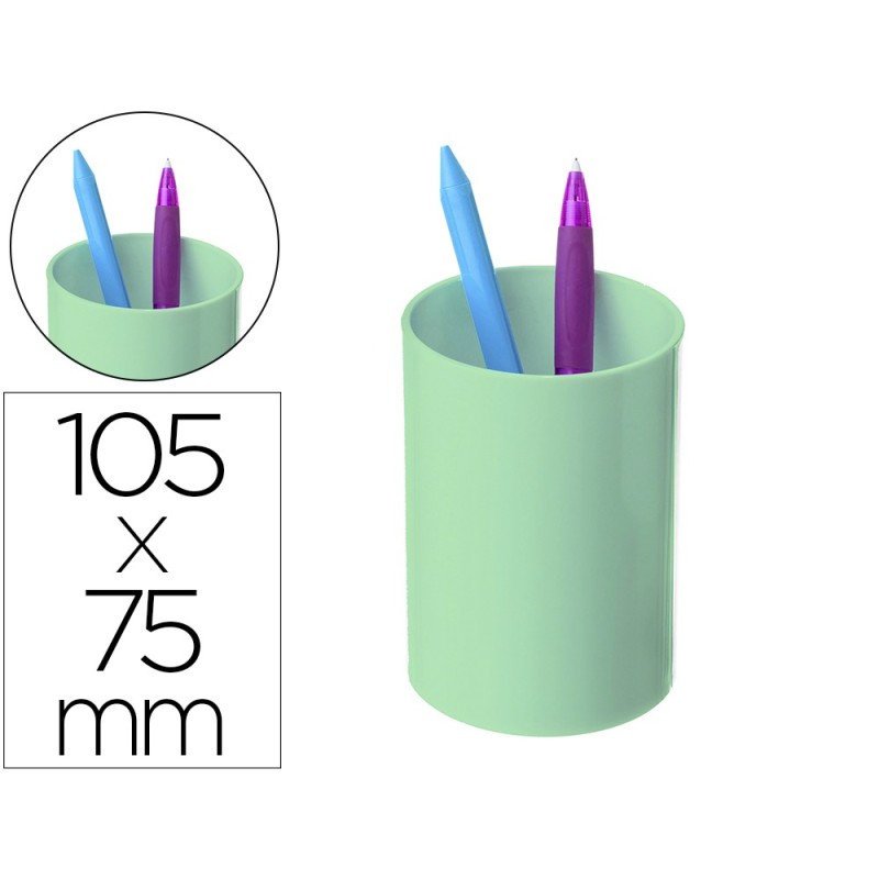 Cubilete portalapices archivo 2000 verde pastel opaco plastico 100% reciclado diametro 75 mm alto 105 mm Cubilete portalapices archivo 2000 verde pastel opaco plastico 100% reciclado diametro 75 mm alto 105 mm