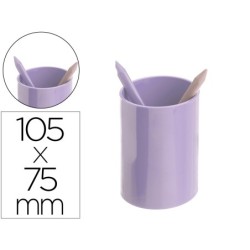 Cubilete portalapices archivo 2000 malva pastel opaco plastico 100% reciclado diametro 75 mm alto 105 mm