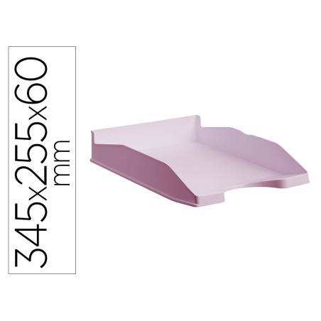 Bandeja sobremesa archivo 2000 ecogreen plastico 100% reciclado apilable formatos din a4 y folio color rosa