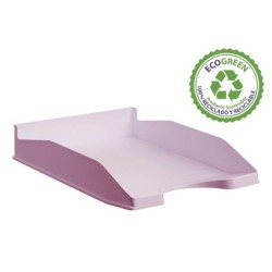 Bandeja sobremesa archivo 2000 ecogreen plastico 100% reciclado apilable formatos din a4 y folio color rosa