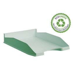 Bandeja sobremesa archivo 2000 ecogreen plastico 100% reciclado apilable formatos din a4 y folio color verde
