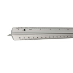 Escala liderpapel aluminio forma triangular con funda protectora longitud 30 cm 1:20 1:25/1:50/1:75/1:100/1:150