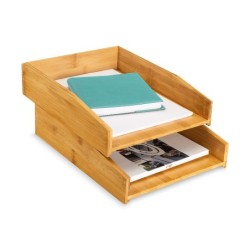 Bandeja sobremesa cep silva bambu lote de 2 unidades 340x252x75 mm