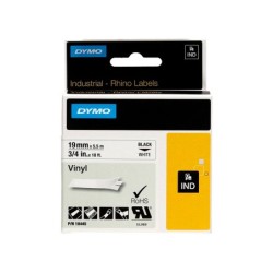 Cinta dymo vinilo blanco 19mm x 5,5mt para etiquetadora rhino