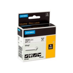 Cinta dymo vinilo blanco 19mm x 5,5mt para etiquetadora rhino