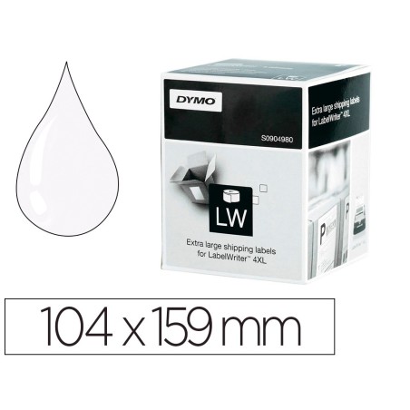 Etiqueta adhesiva dymo labelwriter para envio 104x159 mm blanca para impresoras 4xl/5xl rollo de 220 unidades