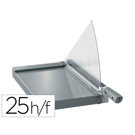 Cizalla de palanca leitz precision office pro a4 base cristal longitud corte 381 mm capacidad de corte 25 hojas