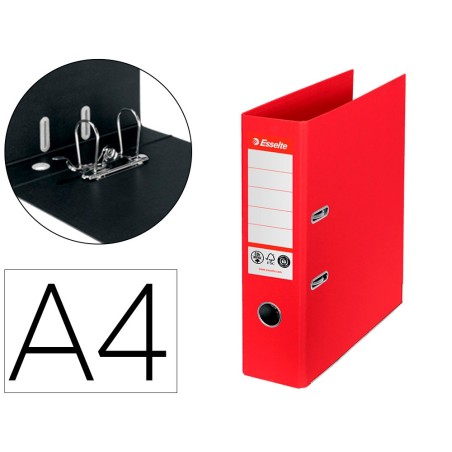 Archivador de palanca esselte n 1 co2 neutral din a4 carton forrado lomo 75 mm rojo vivida