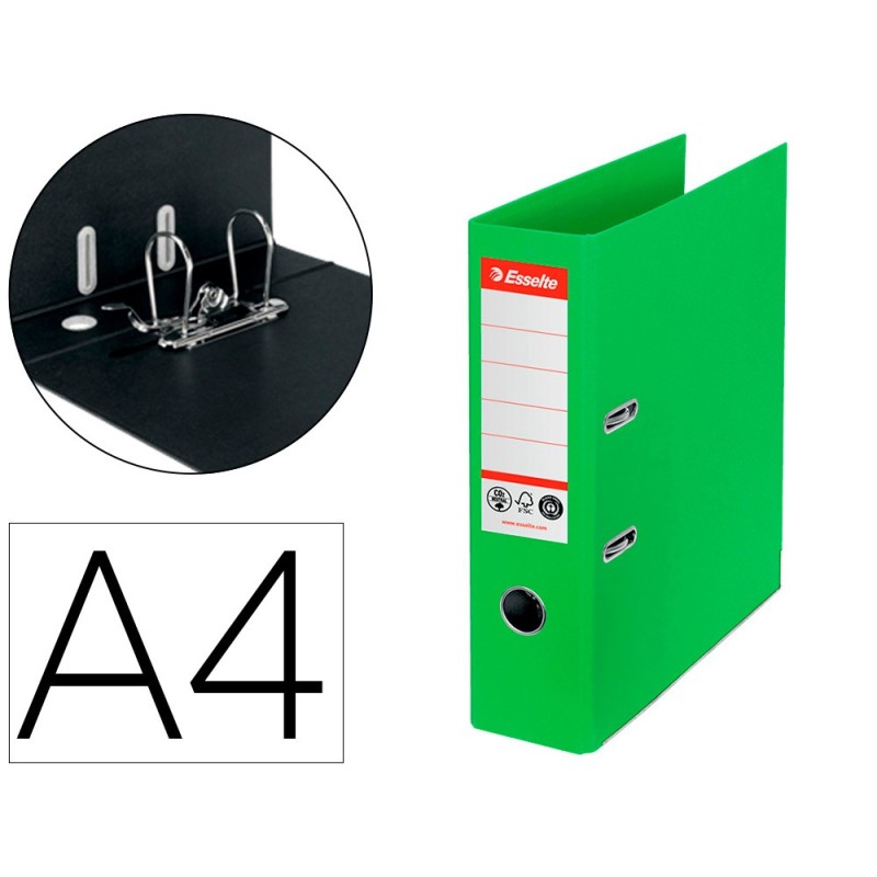 Archivador de palanca esselte n 1 co2 neutral din a4 carton forrado lomo 75 mm verde vivida