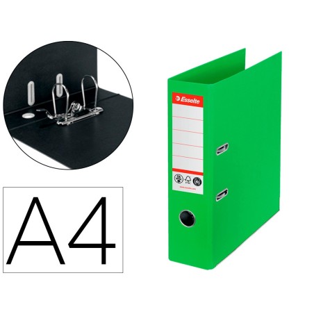 Archivador de palanca esselte n 1 co2 neutral din a4 carton forrado lomo 75 mm verde vivida