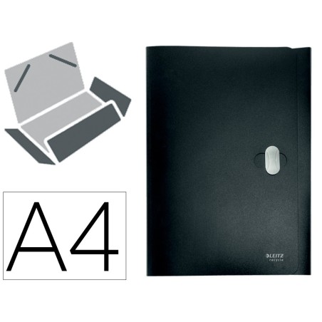 Carpeta leitz recycle gomas tres solapas din a4 polipropileno negro