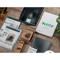 Archivador de palanca leitz recycle din a4 carton reciclado y reciclable 100% 180 lomo 80 mm negro