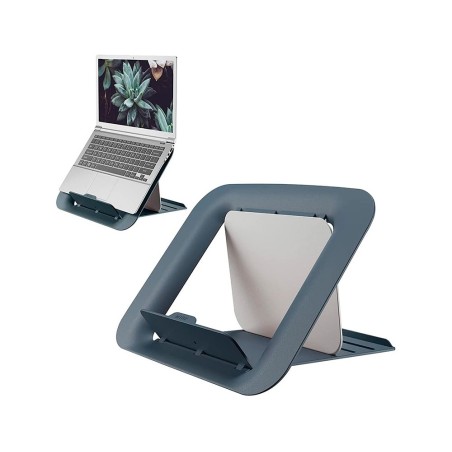 Soporte para portatil leitz ergo cosy ajustable 4 alturas color gris 310x50x247 mm