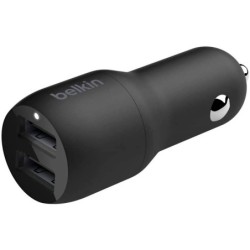 Cargador para coche belkin ccb001btbk doble usb-a 24w 12w x2 color negro