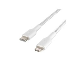 Cable trenzado belkin caa004bt1mwh usb-c a lightning boost charge largo 1 m color blanco